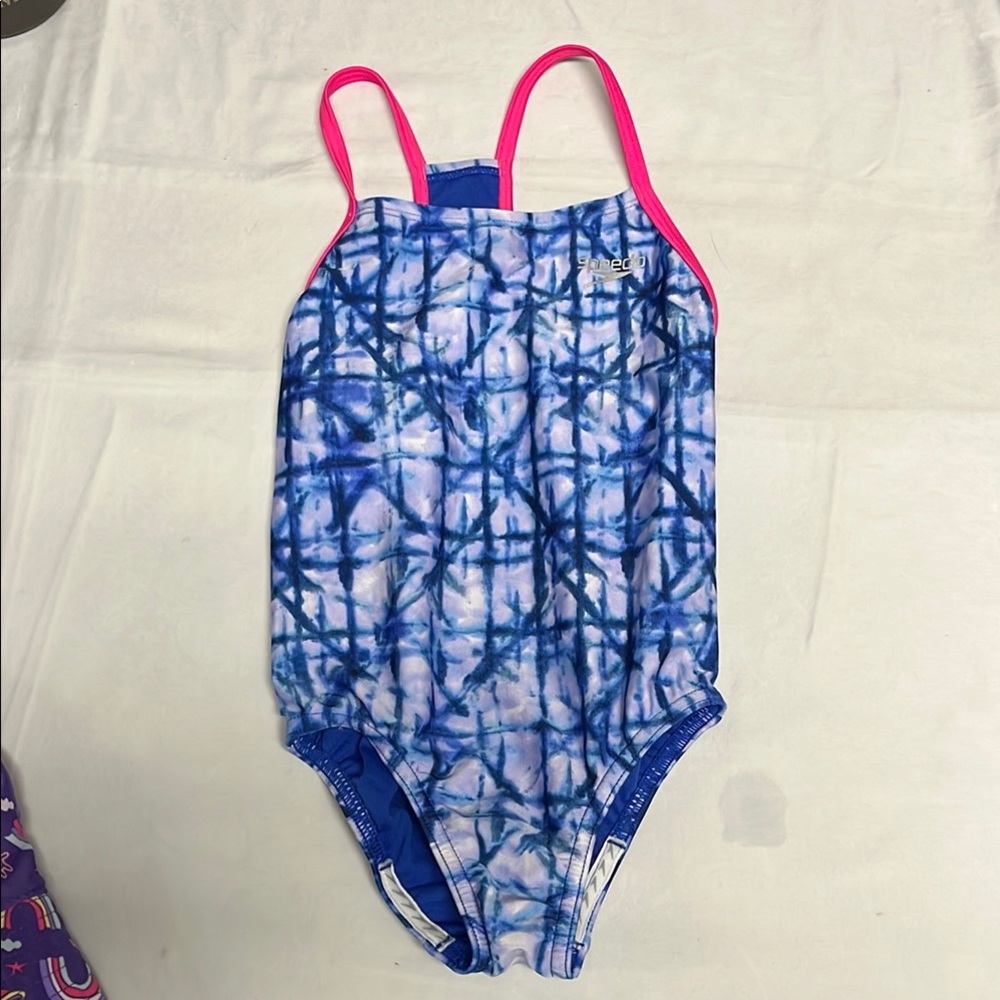 Size 6, Speedo Kids Swimwear - Blue and Pink